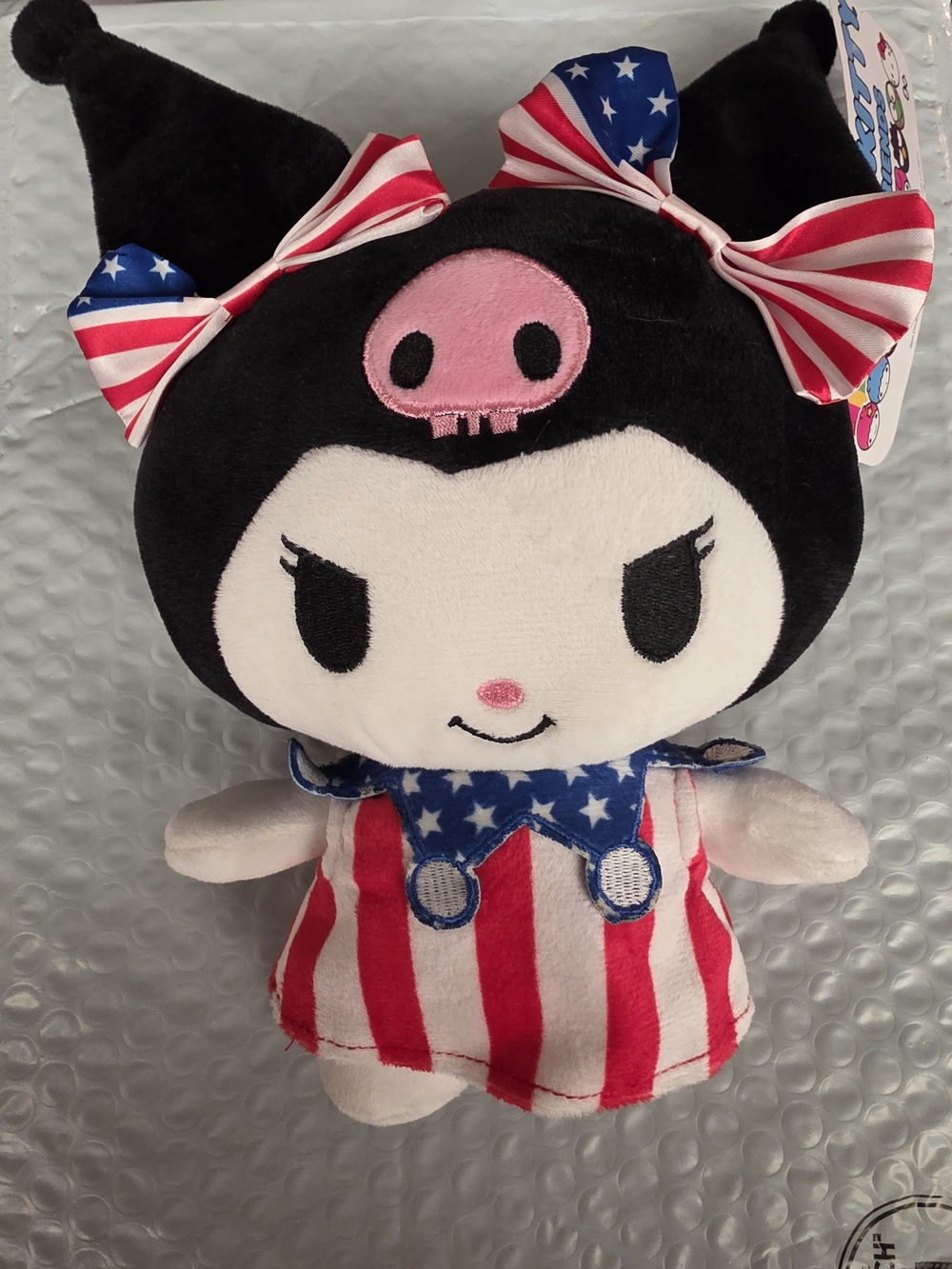 Sanrio Kuromi Plush in Red, White & Blue Patriotic Outfit